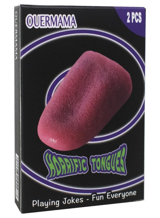 OUERMAMA 2 Pcs Halloween Fake Tongue False Tongue Horrific Tongue Prop Tricks Tongue Toys,Prop Tricks Tongue Toys,Realistic Fake Tongue, Comedy Magic Trick Accessories - Image 1
